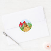 hallo Chicken | Kute Cartoon tekening Ronde Sticker (Envelop)