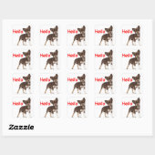 hallo Chihuahua Long Hair Puppy Dog Vierkante Sticker (Vel)