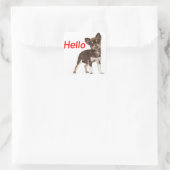 hallo Chihuahua Long Hair Puppy Dog Vierkante Sticker (Tas)