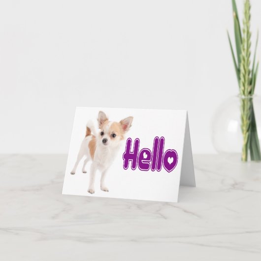 Hallo Chihuahua Puppy Dog Blank Kaart (Voorkant)
