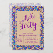 Hallo Chique Violet Blue Mosaic Kaart (Voorkant / Achterkant)