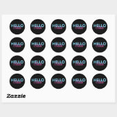 Hallo Christelijkste Retro Zwart Roze Neon Ronde Sticker (Vel)