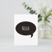 Hallo citaat in tekstballon briefkaart (Staand voorkant)