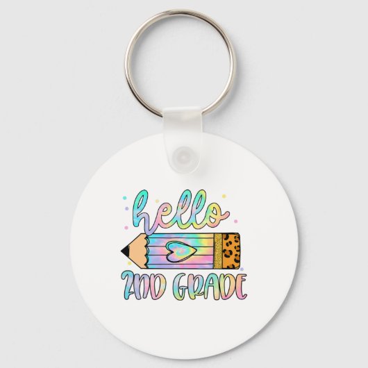 Hallo CK naar school? 2e klas luipaarddas Dye Penc Sleutelhanger (Voorkant)