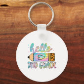 Hallo CK naar school? 2e klas luipaarddas Dye Penc Sleutelhanger (Voorkant)