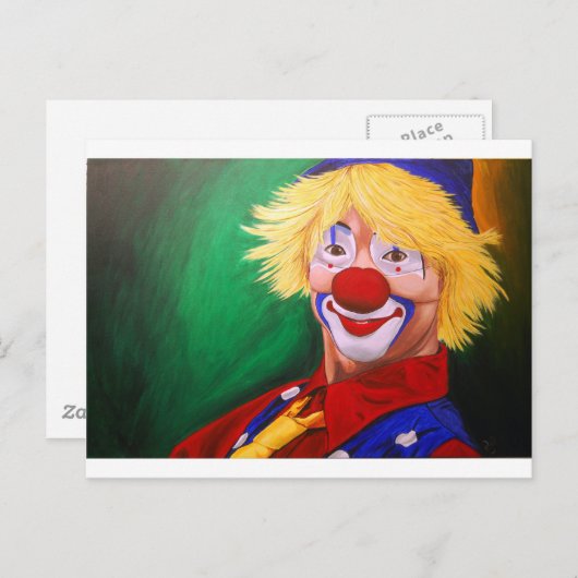 hallo Clown Briefkaart (Voorkant / Achterkant)