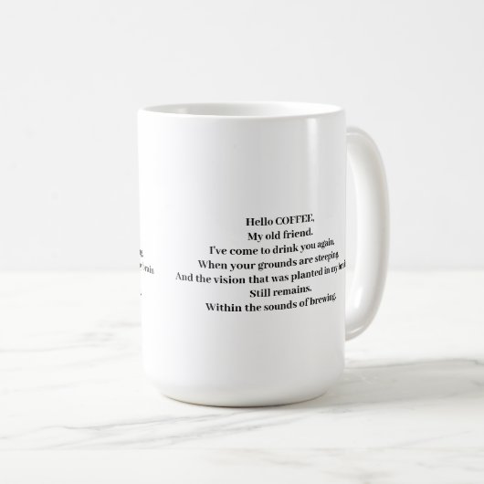 hallo COFFEE, mijn oude vriend. Koffiemok (Voorkant rechts)