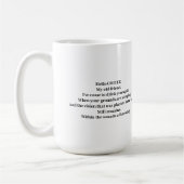 hallo COFFEE, mijn oude vriend. Koffiemok (Links)