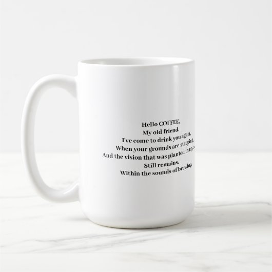 hallo COFFEE, mijn oude vriend. Koffiemok (Links)