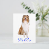 hallo Collie Puppy Dog Greeting Briefkaart (Staand voorkant)