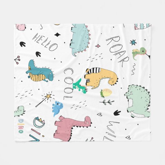 Hallo Cool Dinos Roar Fleece Deken (Voorkant (Horizontaal))