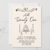 Hallo Coquette Cake Foto Verjaardag Kaart (Voorkant)