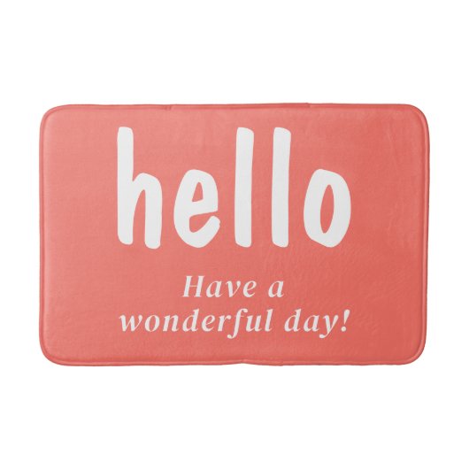 Hallo Coral Typography Badmat (Voorkant)
