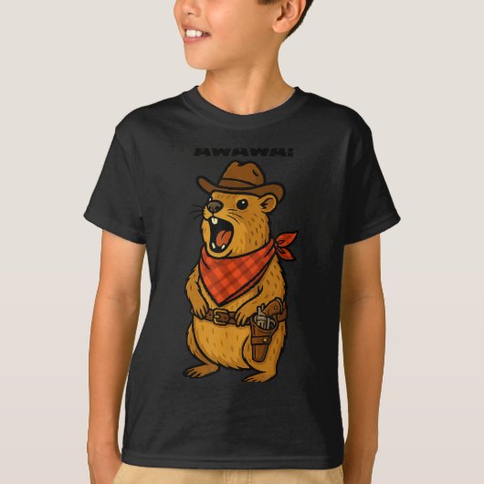 Hallo Cowboy Rock Klipdas Awawa Western Grappig  T-shirt (Voorkant)