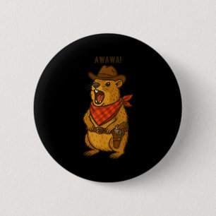 Hallo Cowboy Rots Klipdas Awawa Western Grappig _1 Ronde Button 5,7 Cm