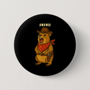 Hallo Cowboy Rots Klipdas Awawa Western Grappig _2 Ronde Button 5,7 Cm