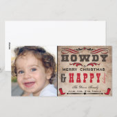 Hallo Cowboy Western Kerst Fotokaart Feestdagenkaart (Voorkant / Achterkant)