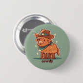Hallo Cowdy Ronde Button 5,7 Cm (Voorkant /achterkant)