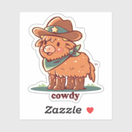 Hallo Cowdy Sticker