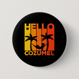 Hallo Cozumel Eiland Vakantie Zonsondergang Ronde Button 5,7 Cm
