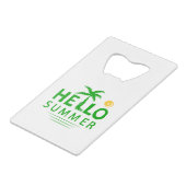 hallo creditkaart flessenopener (Achterkant Gekanteld)