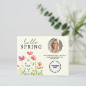 Hallo Crème Spring Floral Real Estate Professional Briefkaart (Staand voorkant)
