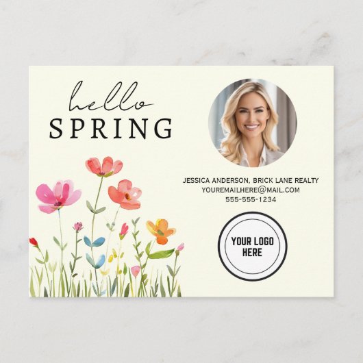 Hallo Crème Spring Real Estate Professional Briefkaart (Voorkant)