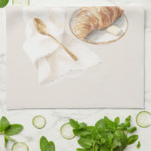 Hallo Croissant & Koffie Theedoek (Gevouwen)