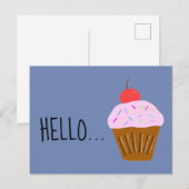 Hallo cupcake briefkaart (Voorkant / Achterkant)