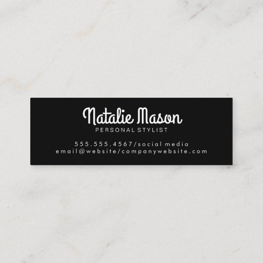 Hallo Cursief Mini Visitekaartje (Achterkant)