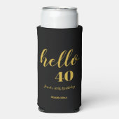 Hallo Custom Zwart & Goud Seltzer Blikjeskoeler (Seltzer Voorkant)