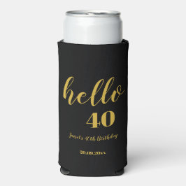 Hallo Custom Zwart & Goud Seltzer Blikjeskoeler