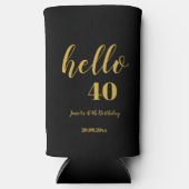 Hallo Custom Zwart & Goud Seltzer Blikjeskoeler (Voorkant)