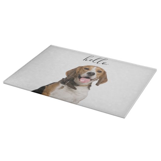 hallo Cute Beagle Dog Mam Foto Snijplank (Hoek)