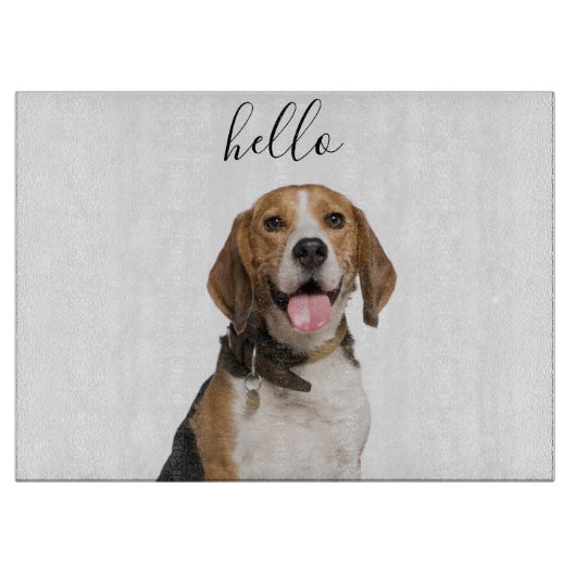hallo Cute Beagle Dog Mam Foto Snijplank (Voorkant)