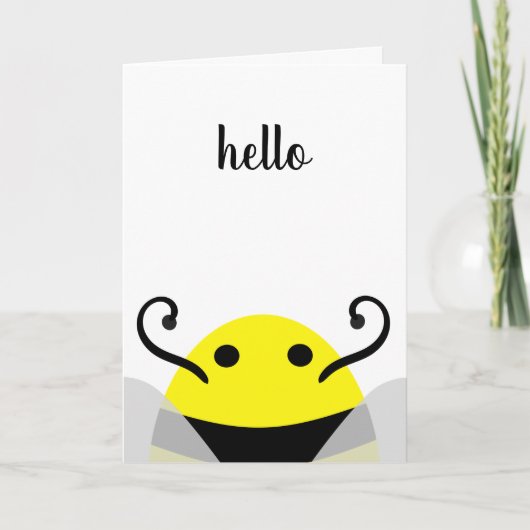 "Hallo" Cute bee Kaart voor elk ogenblik (Voorkant)