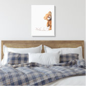hallo Cute Brown Teddy Bear Canvas Afdruk (Insitu (Slaapkamer))