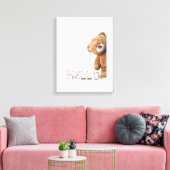 hallo Cute Brown Teddy Bear Canvas Afdruk (Insitu (Woonkamer))