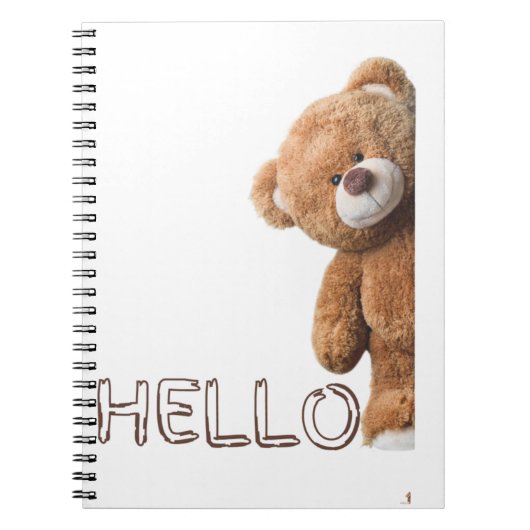 hallo Cute Brown Teddy Bear Notitieboek (Voorkant)