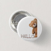 hallo Cute Brown Teddy Bear Ronde Button 3,2 Cm (Voorkant /achterkant)