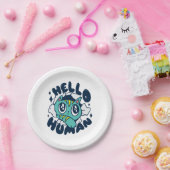 hallo Cute Cat Papieren Bordje (Feest)