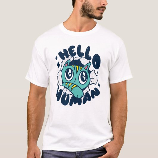 hallo Cute Cat T-shirt (Voorkant)
