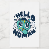 hallo Cute Cat Voedselcontainer Etiket (Enkel label)