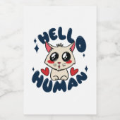 hallo Cute Cat Voedselcontainer Etiket (Enkel label)