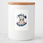 hallo Cute Cat Voedselcontainer Etiket (Voorkant)