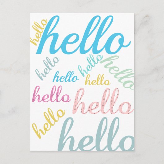 hallo Cute Colorful Hallo Gifts Briefkaart (Voorkant)