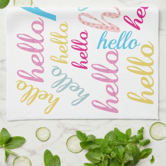 hallo Cute Colorful Hallo Gifts Theedoek (Gevouwen)