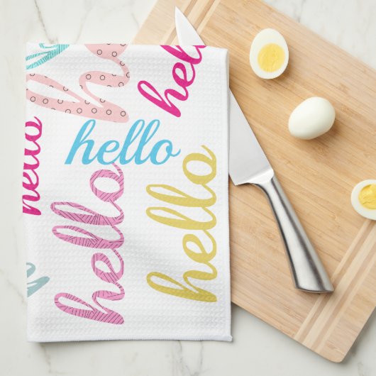 hallo Cute Colorful Hallo Gifts Theedoek (Quarter Fold)