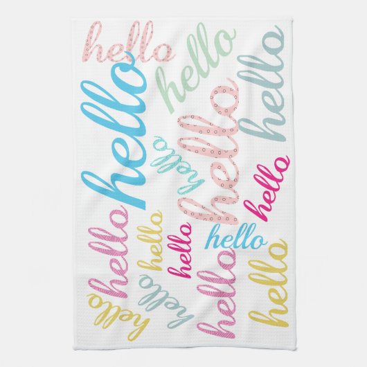 hallo Cute Colorful Hallo Gifts Theedoek (Verticaal)