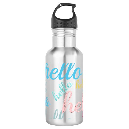hallo Cute Colorful Hallo Waterfles (Voorkant)